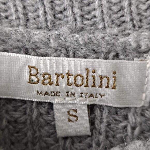 Bartolini Size Small Gray Cowl Neck Sweater Fuschia Trim Wool/Cashmere Blend EUC - Picture 7 of 10